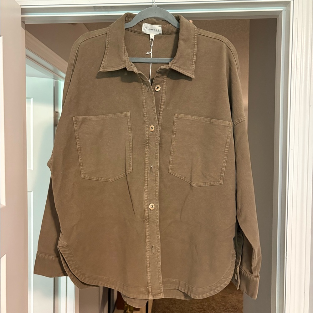 7 Diamonds Olive Green Shirt Jacket